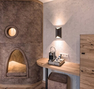 Hotel mit Ledergriffen aus schwarzem Leder Hotel mit Ledergriffen aus schwarzem Leder