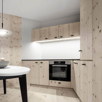 Küchengriffe aus fast schwarzem Leder Küchengriffe aus fast schwarzem Leder