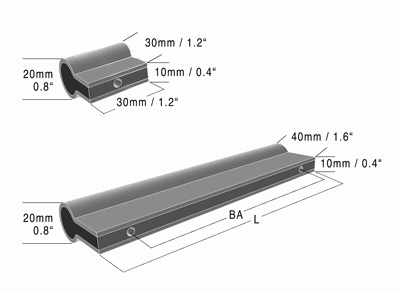 Abmessungen Möbelgriffe aus Leder SOHO Abmessungen Möbelgriffe aus Leder SOHO
