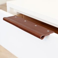 Recessed Handles KENT for furniture edges Finger pulls made from leahter - KENT