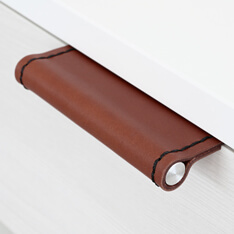 Recessed Handles KENT for furniture edges Pull Edge Handles KENT with decorative stiching