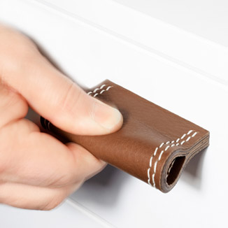 Leather cabinet handles in farmhouse style handcraftet by minimaro Leather cabinet handles in farmhouse style handcraftet by minimaro