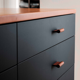 Cabinet hardware made of vintage leather Cabinet hardware made of vintage leather