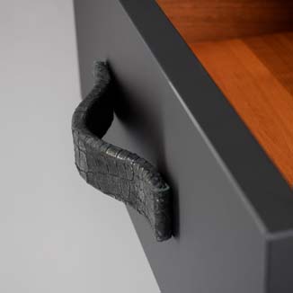 Unique Cabinet Pulls made of python leather by minimaro Unique Cabinet Pulls made of python leather by minimaro
