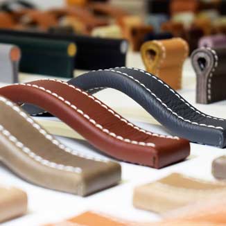 Designer cabinet hardware made of leather by minimaro Designer cabinet hardware made of leather by minimaro