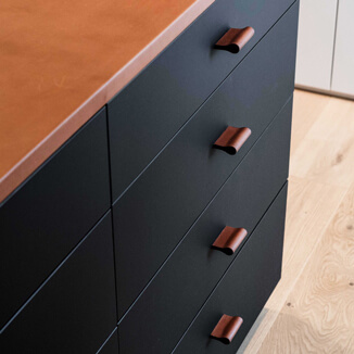 Leather Drawer Pulls handcrafted by minimaro - luxury furniture handles Leather Drawer Pulls handcrafted from vintage leather by minimaro - luxury furniture handles
