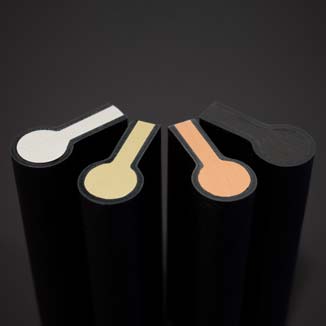 Leather Pulls SOHO in black with different edge designs Leather Pulls SOHO in black with different edge designs