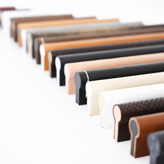 leather-pulls-edgings.jpg Leather Pulls SOHO with different edge finishes
