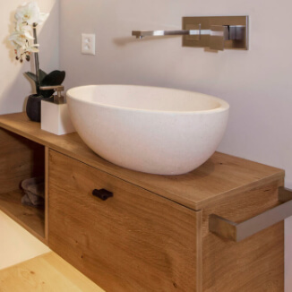 Leather furniture handle in the bathroom Leather furniture handle in the bathroom