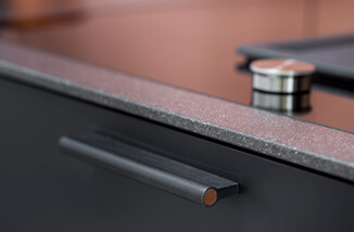 Cabinet handle for kitchen made of leather Cabinet handle for kitchen made of leather