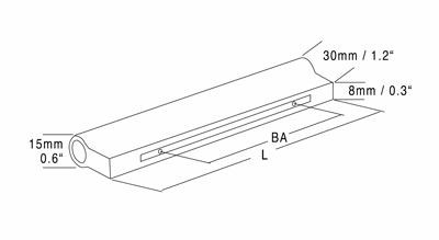 Abmessungen Möbelgriffe COMO Abmessungen Möbelgriffe COMO