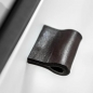 Preview: Cabinet handles made of black leather by minimaro - luxury furniture handles