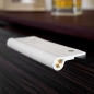 Mobile Preview: Recessed drawer pulls made of white leather and brass