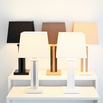Table lamp BEVERLY with finest leather in many variations