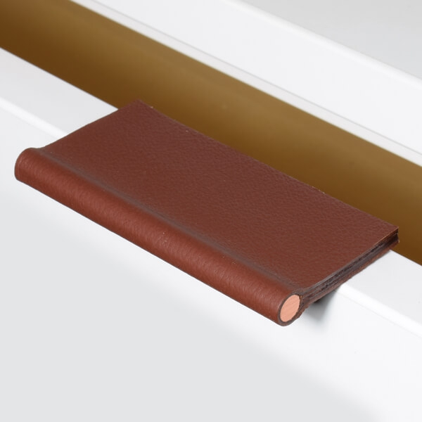 Edge pulls made of copper and leather by minimaro - luxury furniture handles