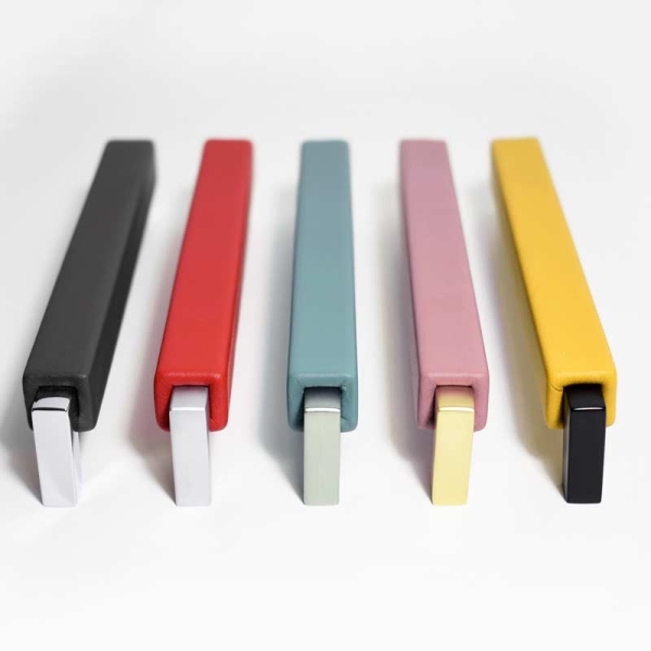 Leather handle pulls in different colors