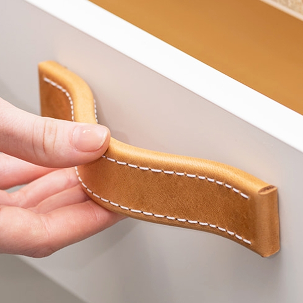 High end leather cabinet hardware handmade by minimaro