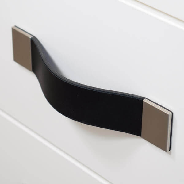 Cabinet hardware made of black leather by minimaro - luxury furniture handles