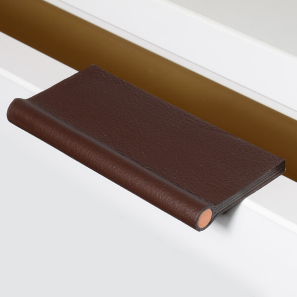 Edge pulls made of copper and leather by minimaro - luxury furniture handles