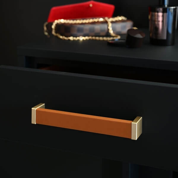 Bar handles Roma handmade with noble leather