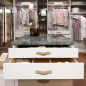 Preview: Taupe leather cabinet hardware FIRENZE-PRESTIGE in elegant dressing roo