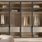 Preview: Glass wardrobe fitted with black VERONA leather handles