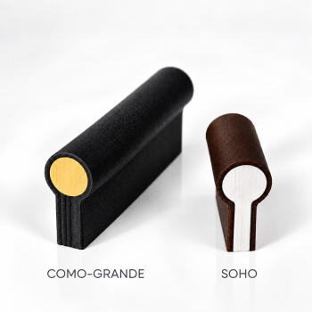 Vergleich der Konstruktion von SOHO und COMO-GRANDE Möbelgriffen aus Leder