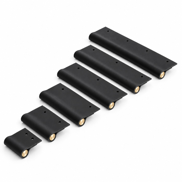 Edge Pulls KENT in leather color Black and brass